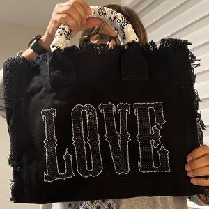Hipchik LOVE fringe tote bag